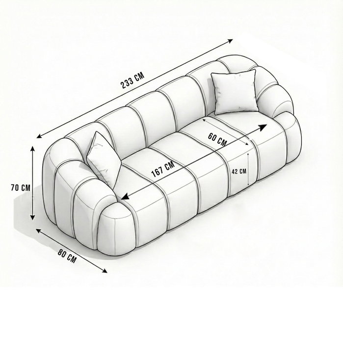 Atelier Del Sofa Octavio - Sofá de 3 plazas Rojo teja